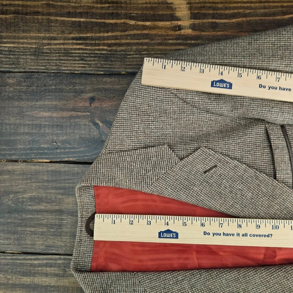 Men's Tweed Style Sport Coat Blazer Two Button Brown Wool Polyester Size 40R